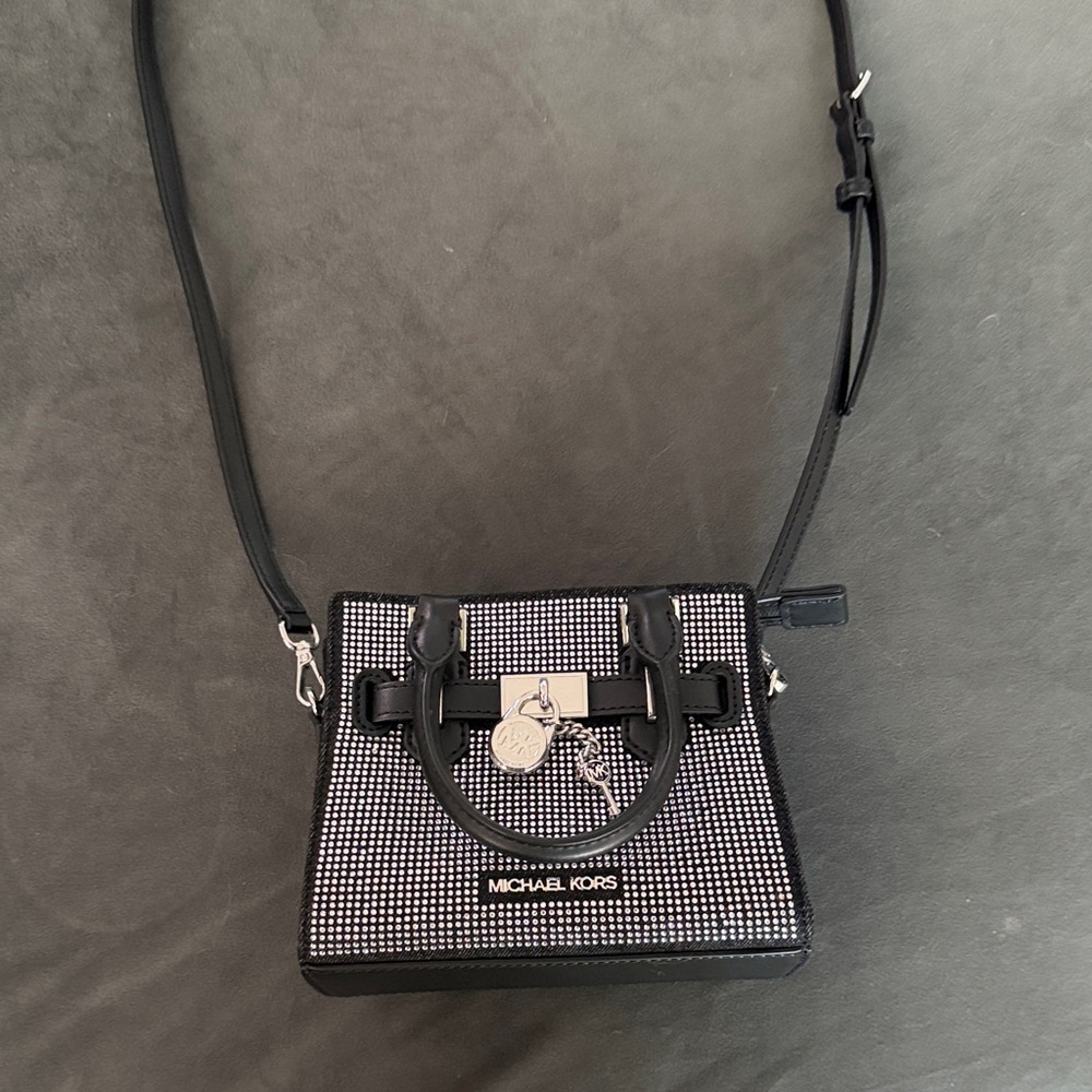 Michael Kors Black and Silver Studded Crossbody Bag